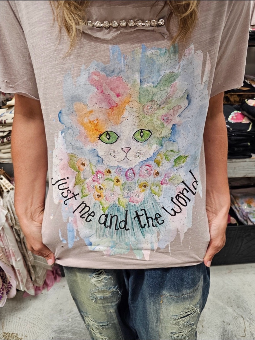 🔥 Just Me & the World Tattered Tee - NEW DESIGN by A Rare Bird